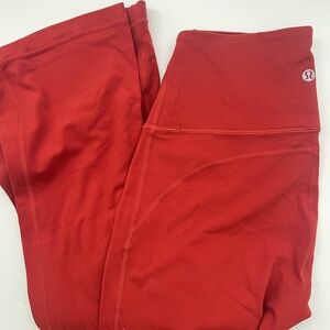 lululemon athletica bell bottom red leggings